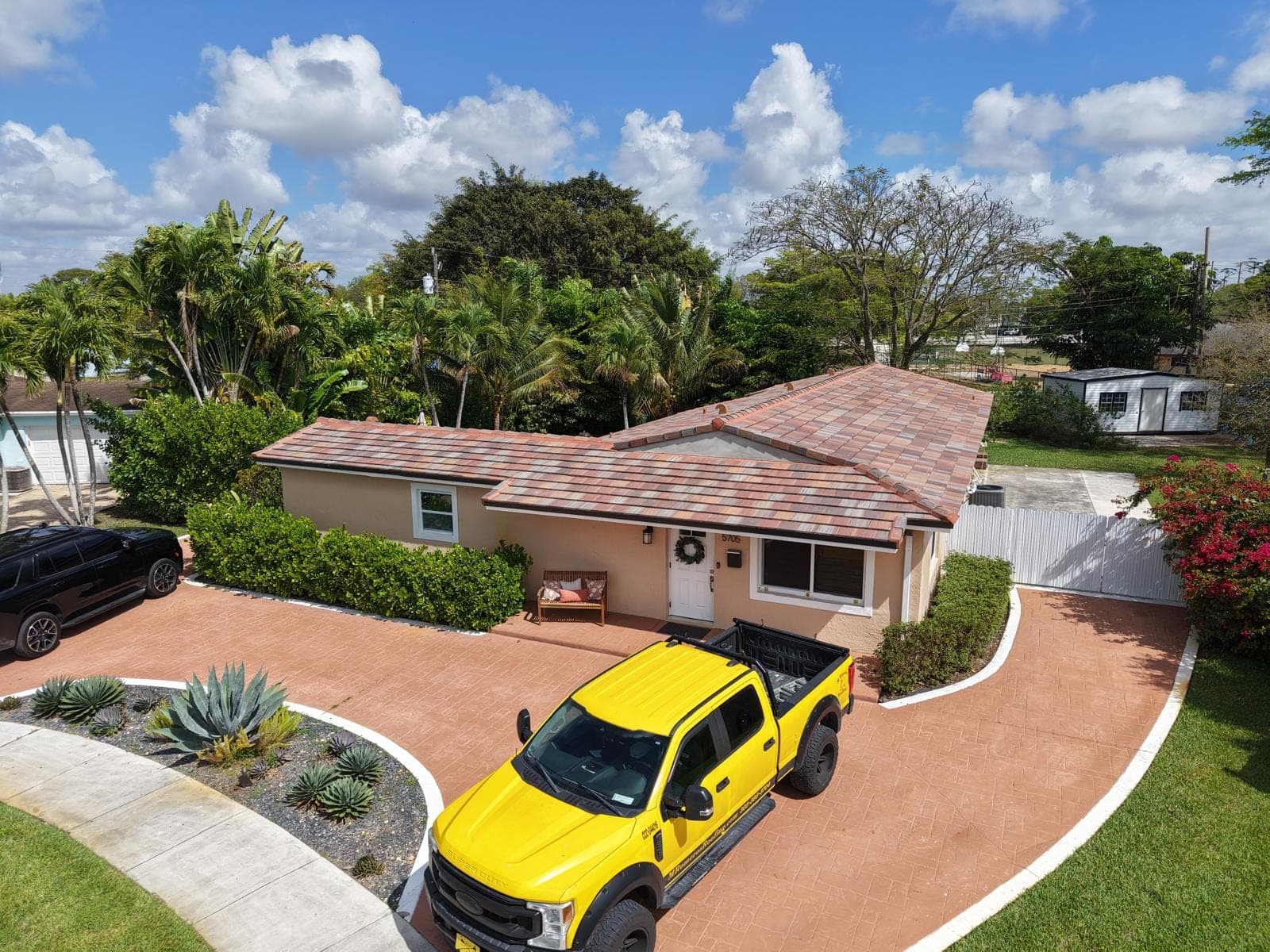 Completed flat tile roof