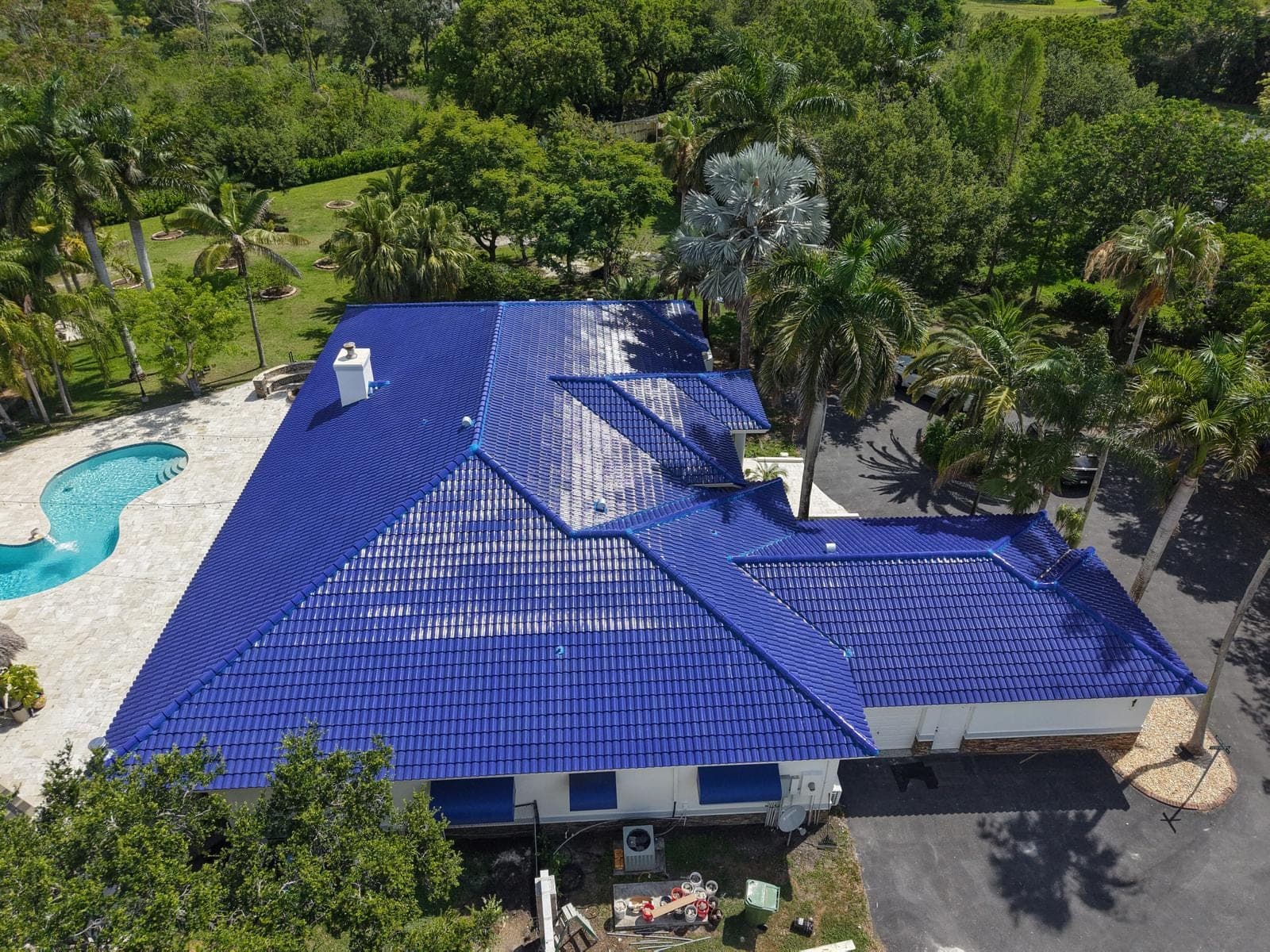 Completed spanish s tile roof