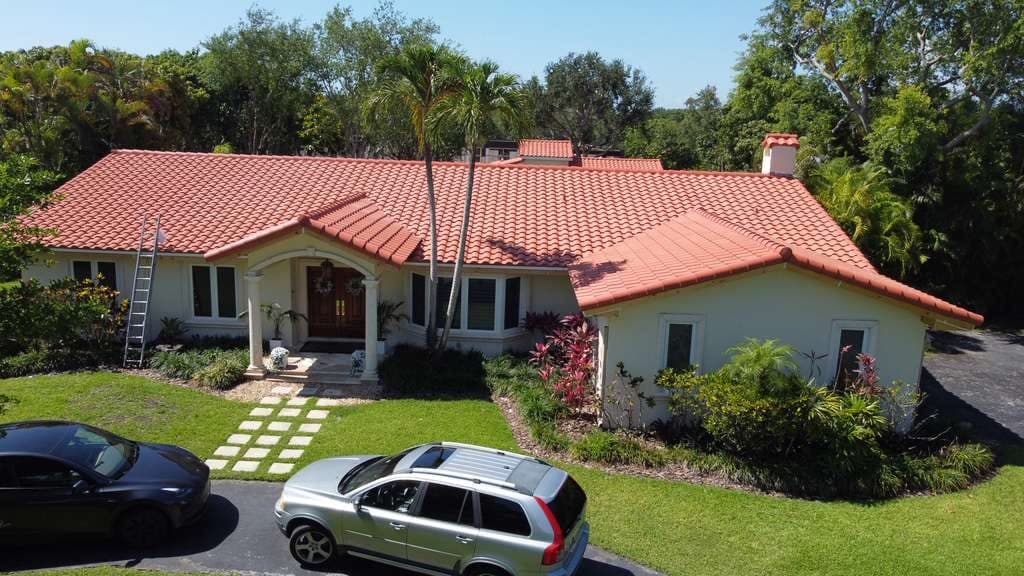 Completed spanish s tile roof
