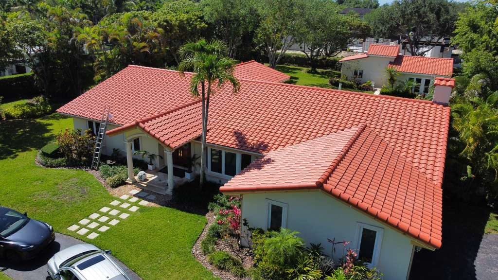 Completed spanish s tile roof