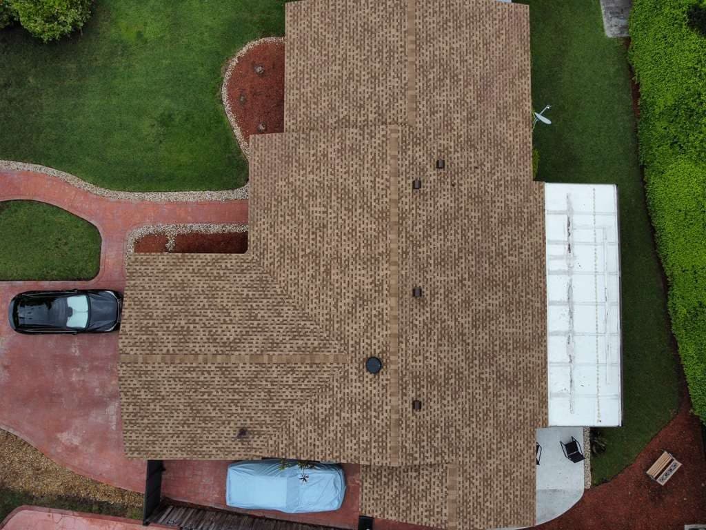 Completed shingle roof