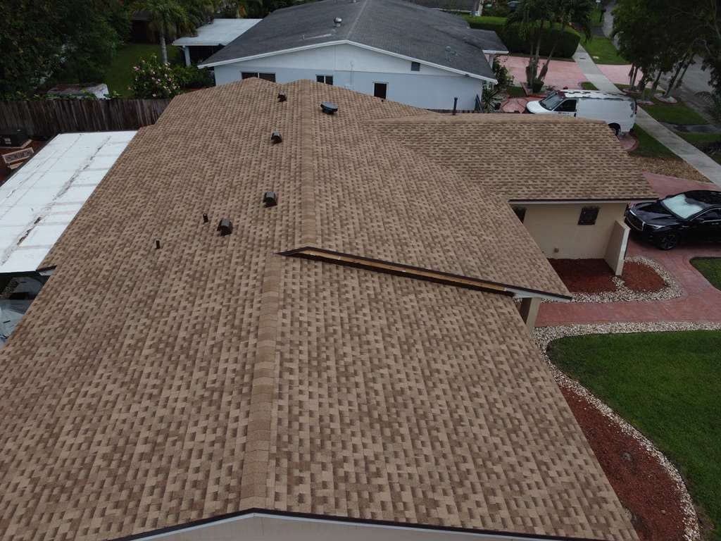 Completed shingle roof
