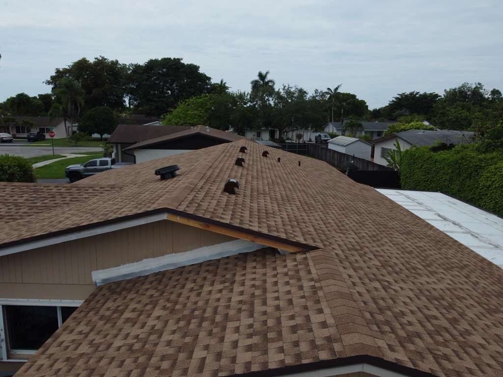 Completed shingle roof