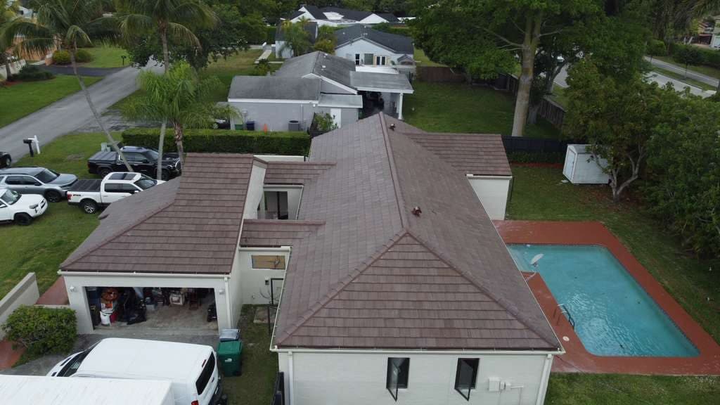 Completed flat tile roof