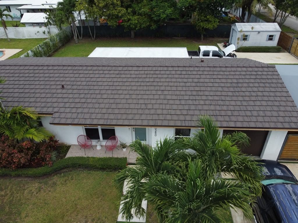 Completed flat tile roof