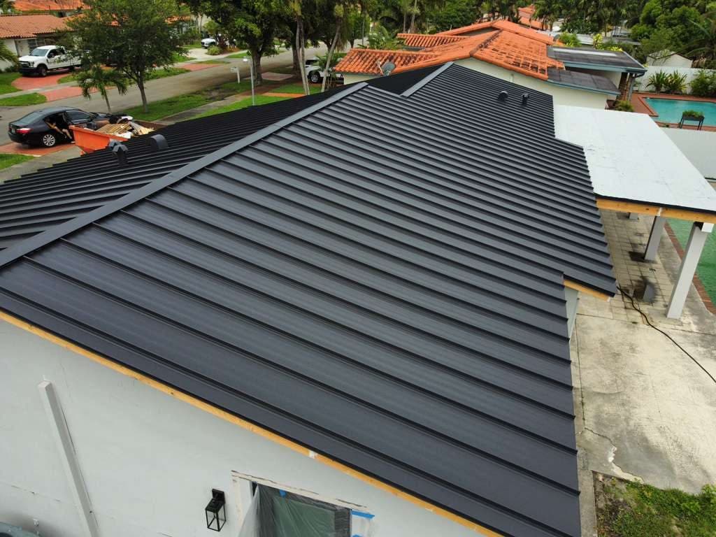 Completed standing seam metal roof