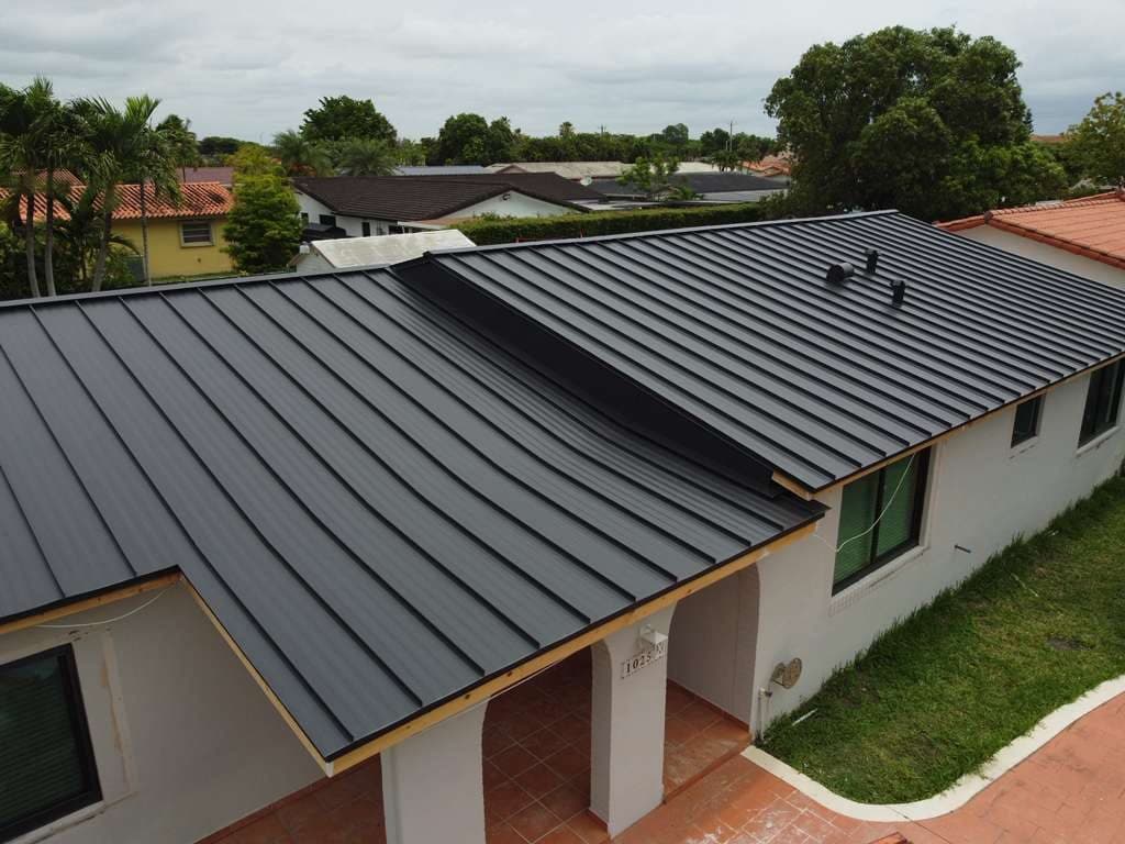 Completed standing seam metal roof