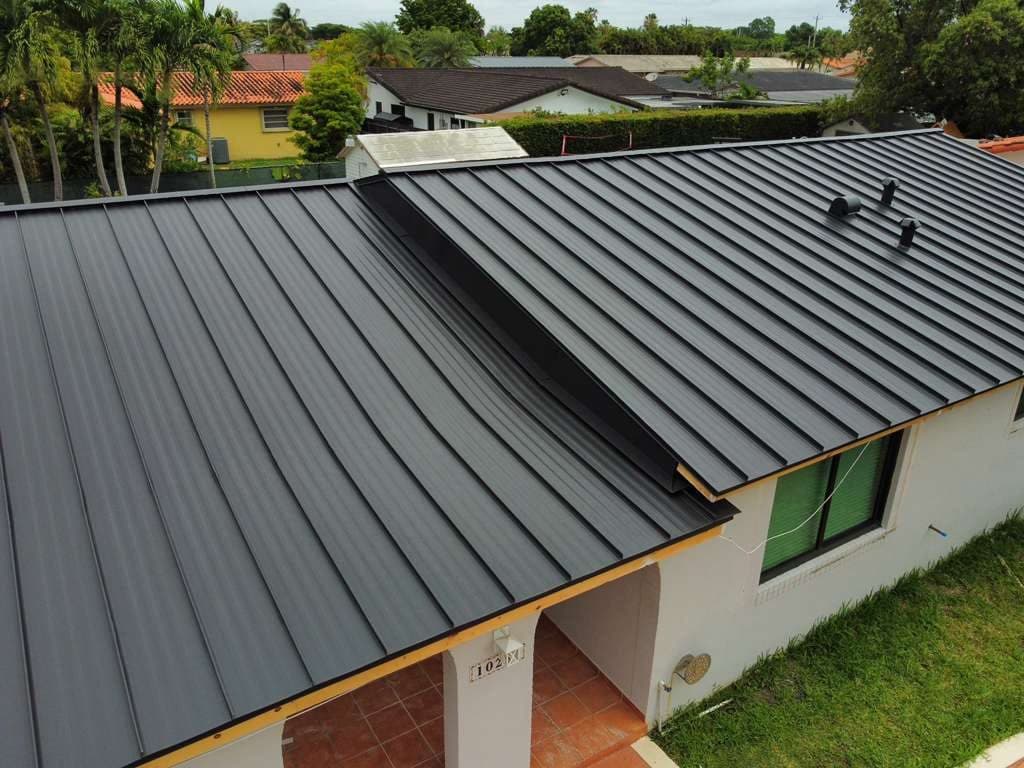 Completed standing seam metal roof