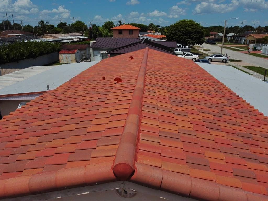 Completed spanish s tile roof
