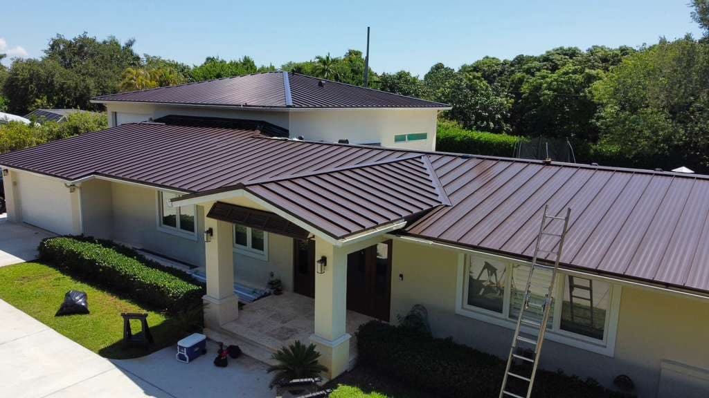 Completed standing seam metal roof