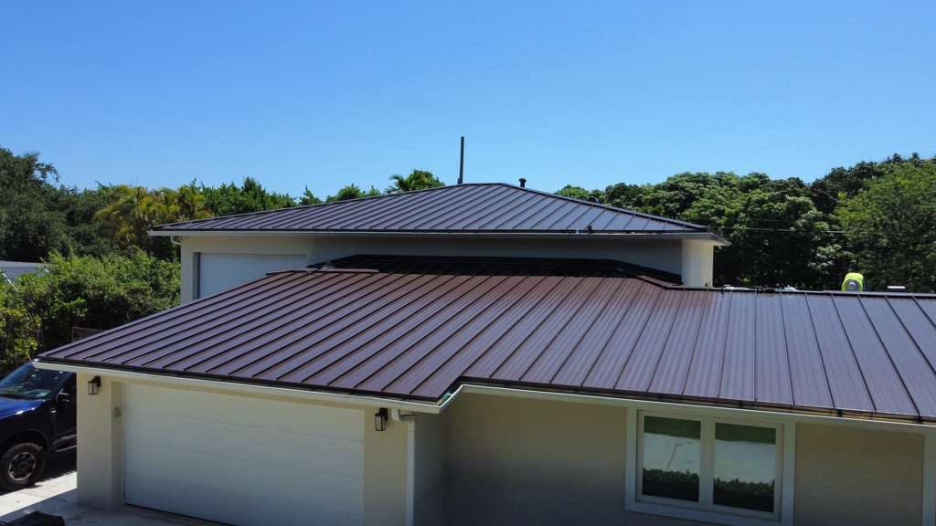 Completed standing seam metal roof