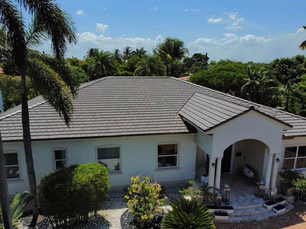 Completed flat tile roof