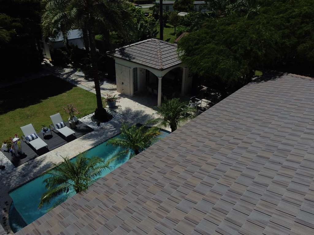 Completed flat tile roof