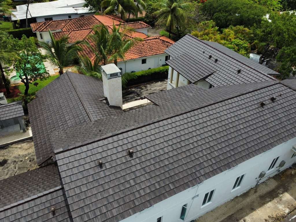 Completed flat tile roof