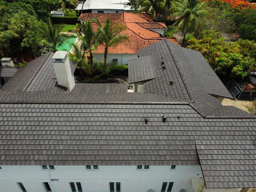 Completed flat tile roof