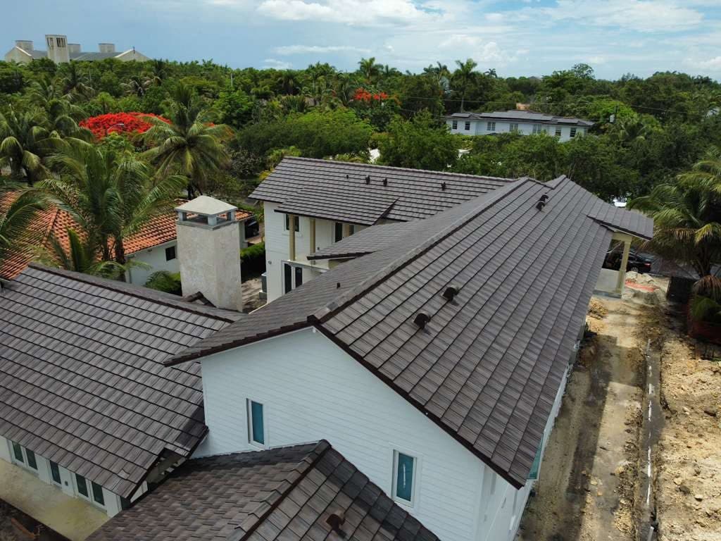 Completed flat tile roof